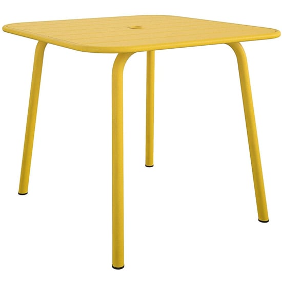 Necton June Square Metal Dining Table In Yellow