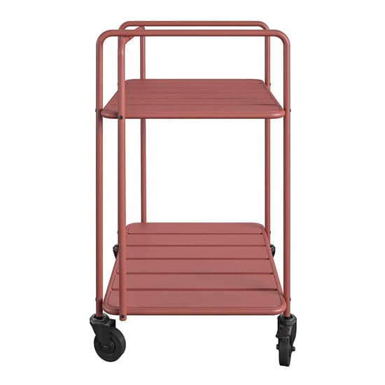 Necton Penelope Metal Serving Cart In Persimmon Red