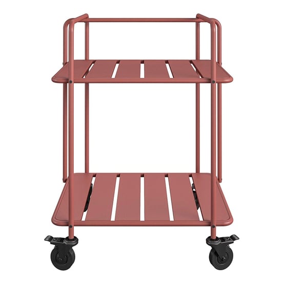 Necton Penelope Metal Serving Cart In Persimmon Red