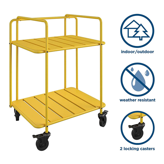 Necton Penelope Metal Serving Cart In Yellow_2