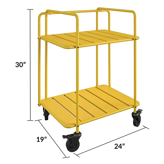 Necton Penelope Metal Serving Cart In Yellow_6