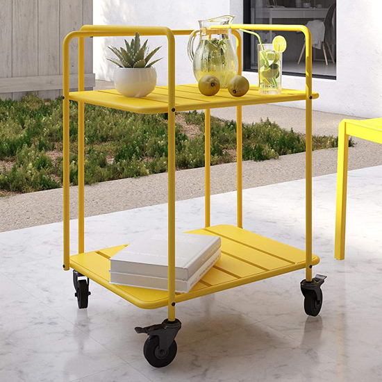 Necton Penelope Metal Serving Cart In Yellow