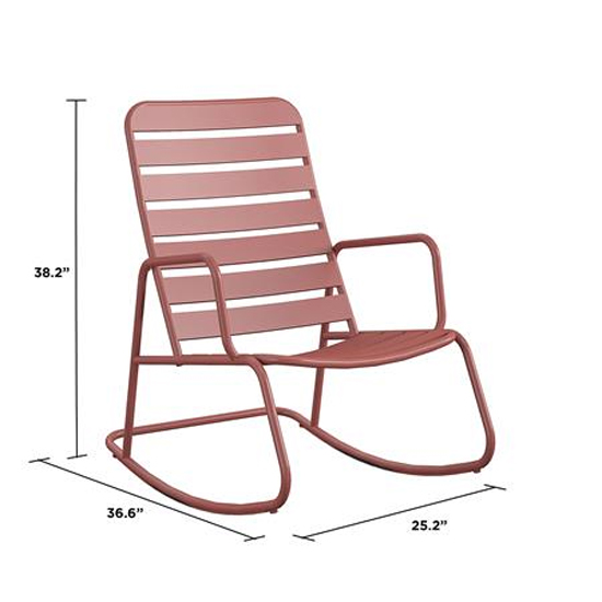 Necton Roberta Metal Rocking Chair In Red_3