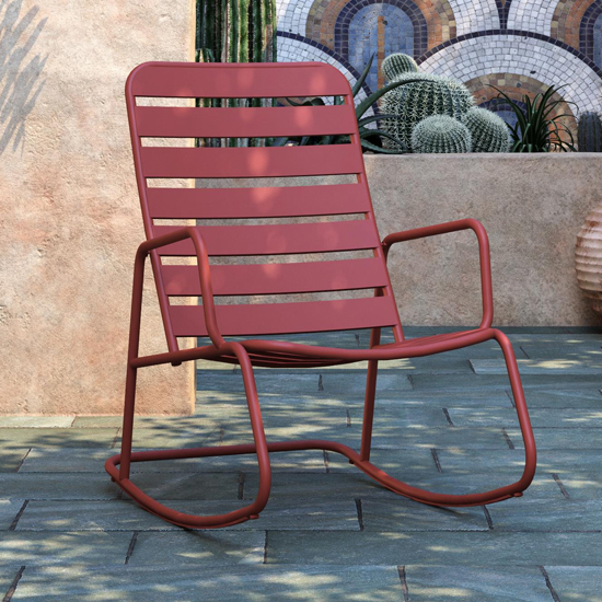 Necton Roberta Metal Rocking Chair In Red_1