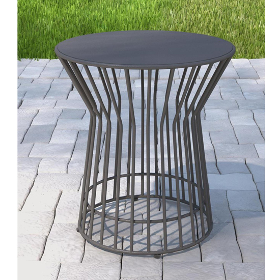 Necton Roberta Metal Side Table In Charcoal Grey