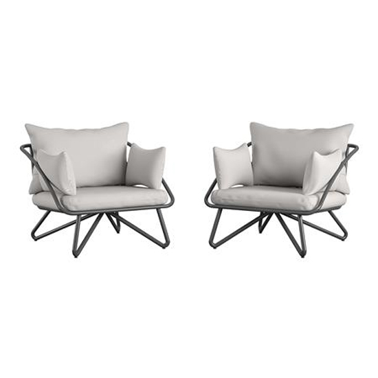 Necton Teddi Metal Lounge Chair Set In Charcoal Grey_2