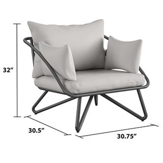 Necton Teddi Metal Lounge Chair Set In Charcoal Grey_5