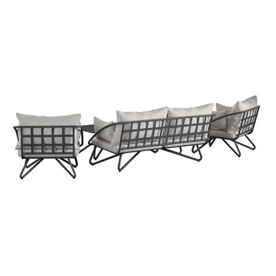 Necton Teddi Poolside Metal Seating Set In Charcoal Grey_4