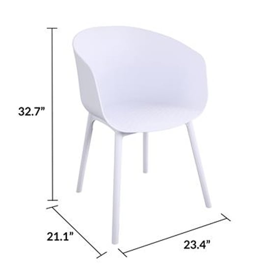 Necton York Outdoor White Resin Dining Chairs In Pair_3
