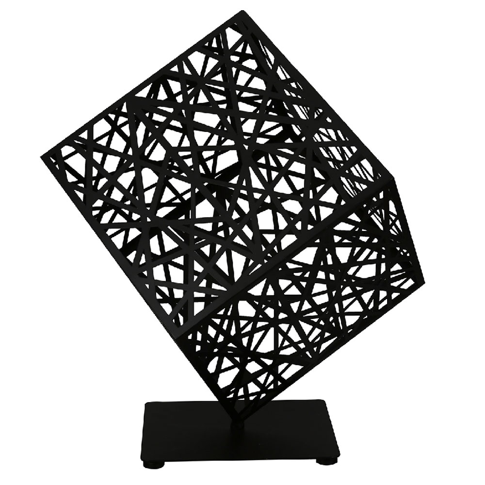 Noxel Metal Abstract Geometric Sculpture in Black