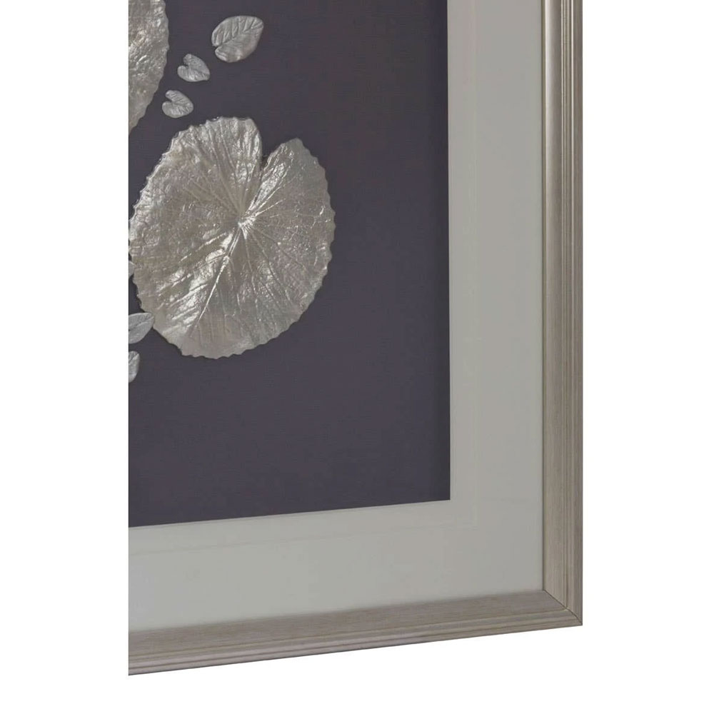 Noxen Silver Leaf Design Framed Wall Art