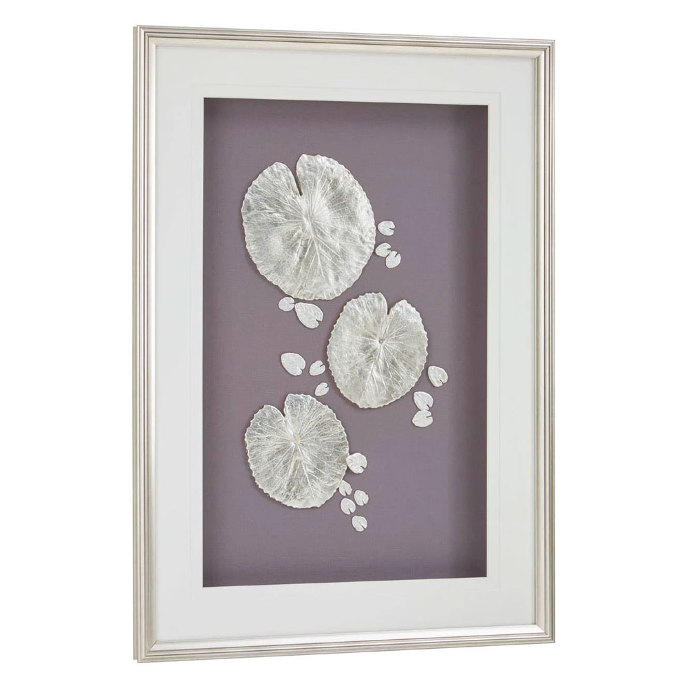 Noxen Silver Leaf Design Wall Art with Wooden Frame