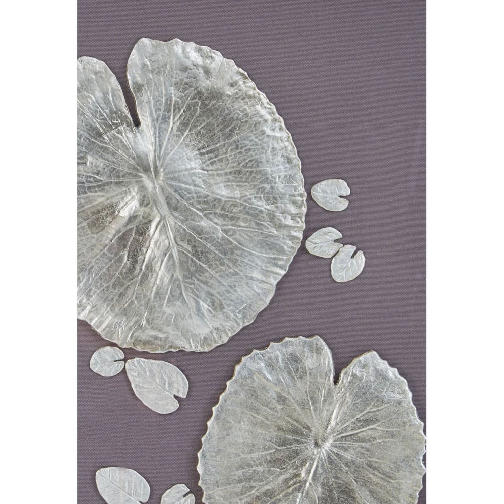 Noxen Silver Leaf Design Wall Art with Wooden Frame