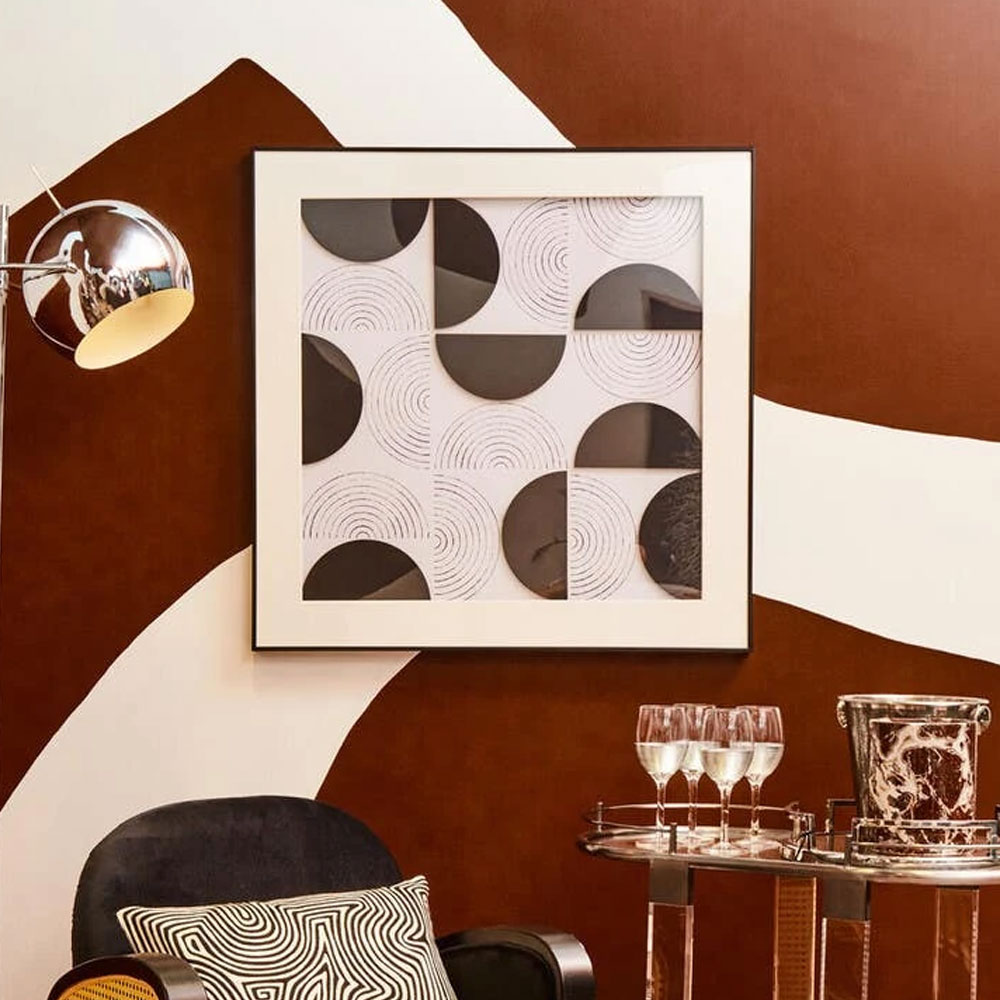 Noxen Wooden 3D Carved Wall Art in Black And White