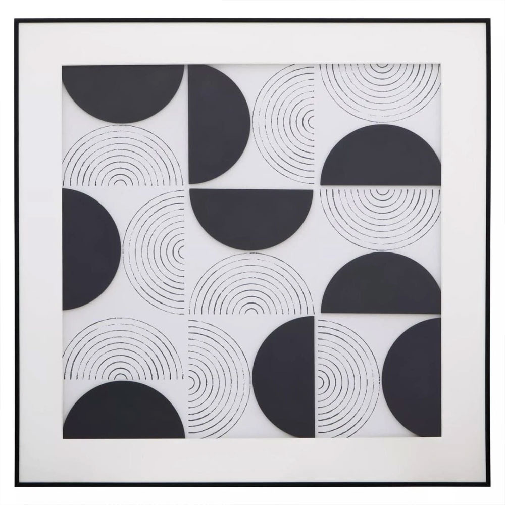 Noxen Wooden 3D Carved Wall Art in Black And White