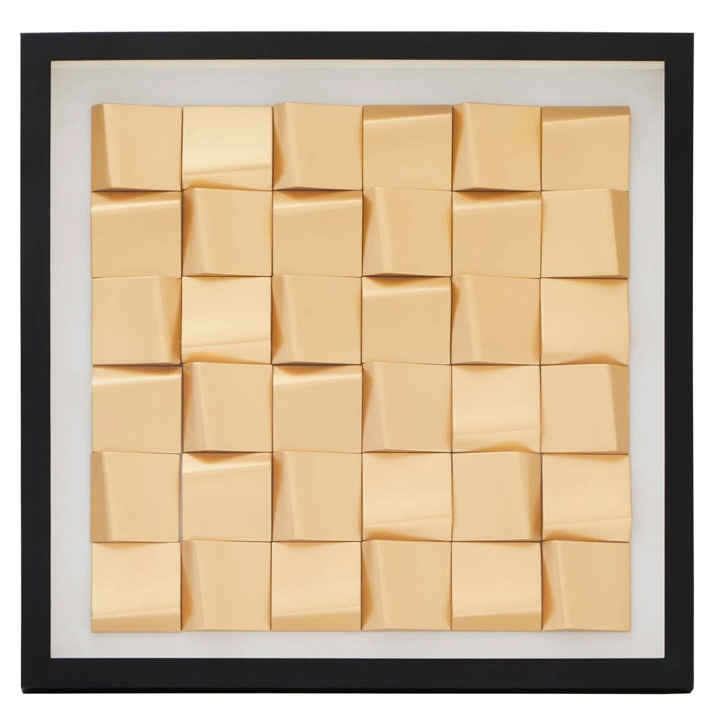 Noxen Wooden 3D Carved Wall Art in Gold and Black White