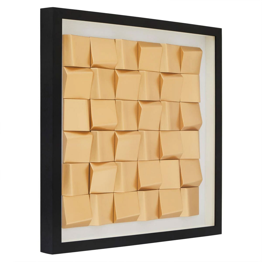 Noxen Wooden 3D Carved Wall Art in Gold and Black White