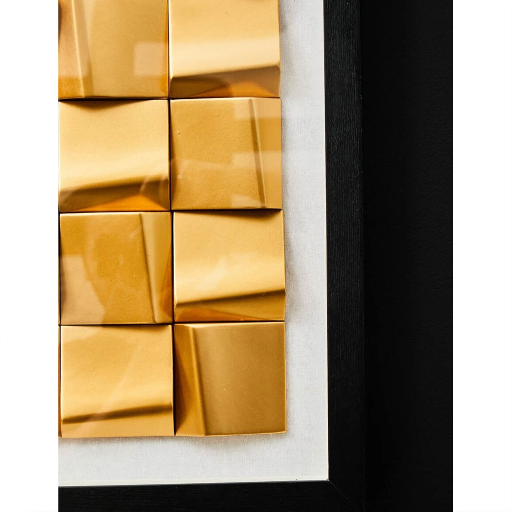 Noxen Wooden 3D Carved Wall Art in Gold and Black White