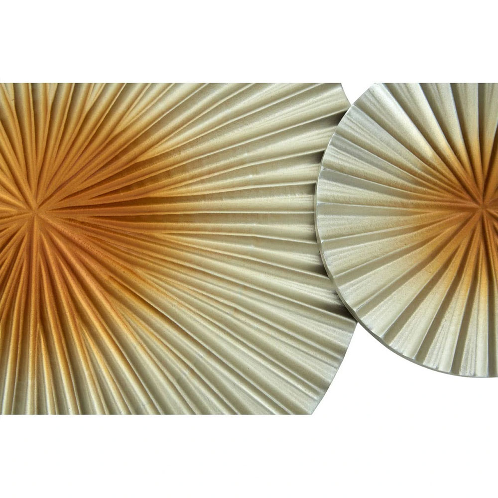 Noxen Wooden Abstract Discs Wall Sculpture in Gold