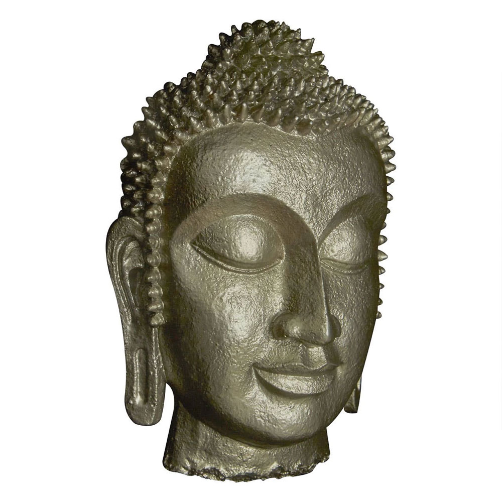 Noxen Wooden Buddha Wall Art in Silver and Black