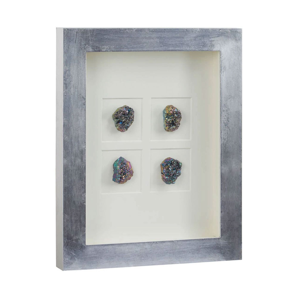 Noxen Wooden Stone Wall Art in Multicolour and Grey