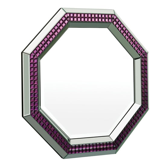 Product photograph of Nthrow Octagonal Wall Mirror In Purple And Clear Frame from Furniture in Fashion