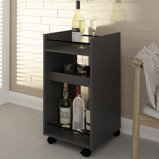 Product photograph of Nuneaton Wooden Drink Trolley In Grey from Furniture in Fashion