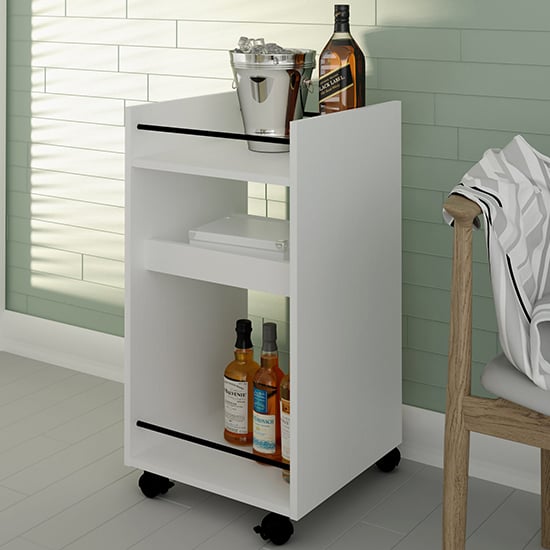 Product photograph of Nuneaton Wooden Drink Trolley In White from Furniture in Fashion