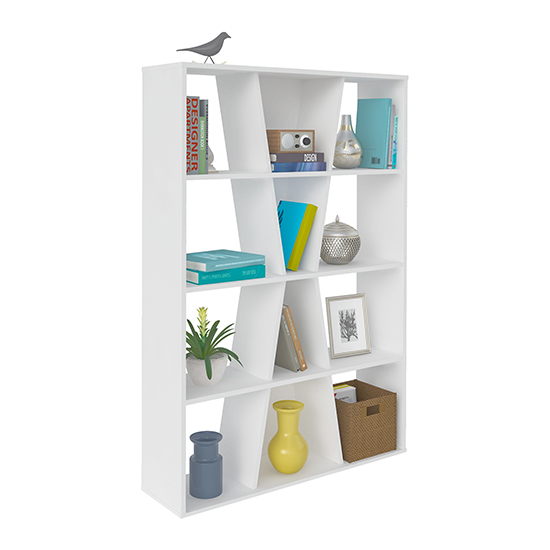 Nuneaton Medium Wooden Bookcase In White