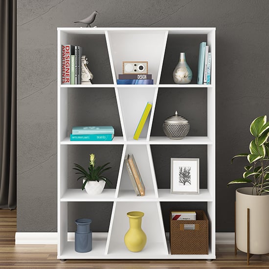 Read more about Nuneaton medium wooden bookcase in white
