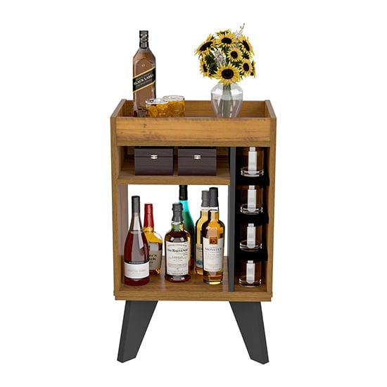Nuneaton Wooden Mini Drinks Cabinet In Black And Pine Effect_2
