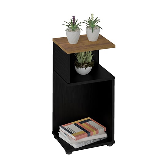 Nuneaton Wooden Plant Stand In Black And Pine Effect_2