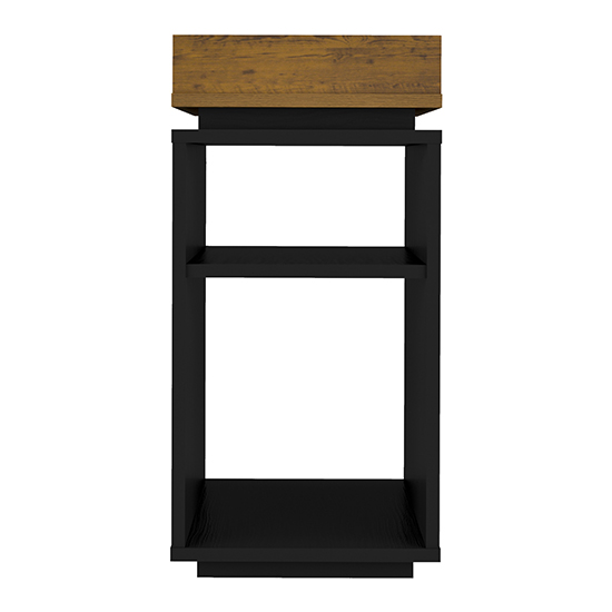 Nuneaton Wooden Storage Side Table In Black And Pine Effect_4