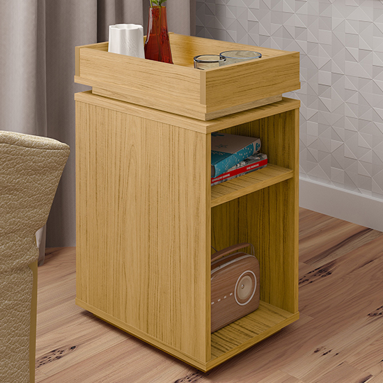 Product photograph of Nuneaton Wooden Storage Side Table In Oak Effect from Furniture in Fashion