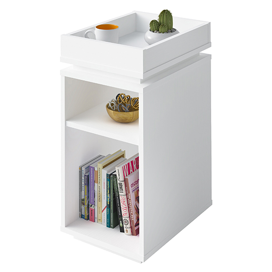 Nuneaton Wooden Storage Side Table In White_2