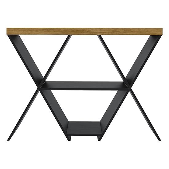 Nuneaton Wooden Console Table In Black And Pine Effect_5