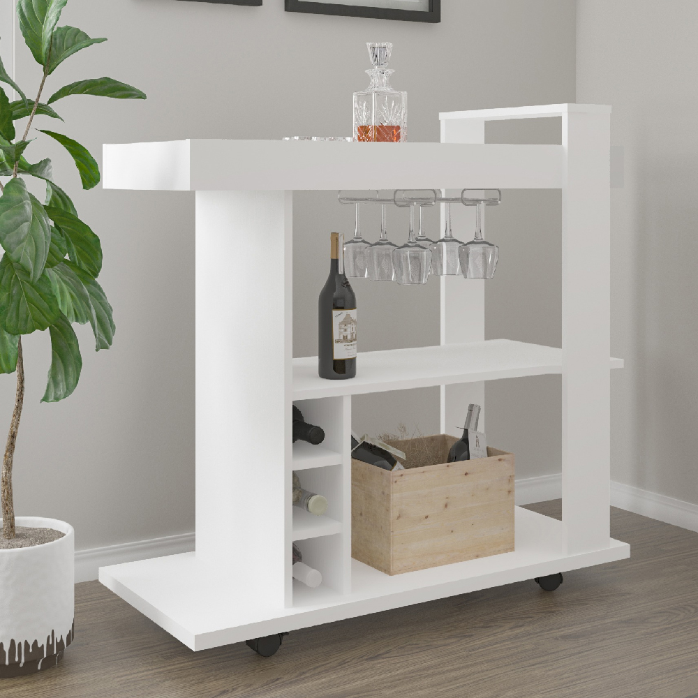 Read more about Nuneaton wooden drinks serving trolley in white