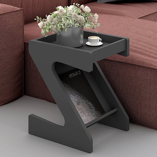 Read more about Nuneaton wooden z shape side table in grey