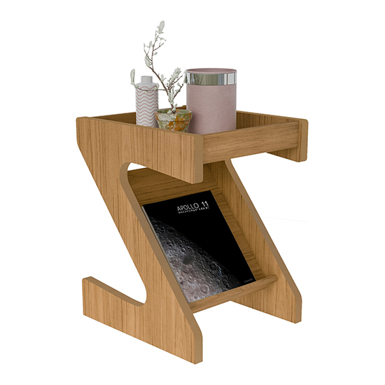 Nuneaton Wooden Z Shape Side Table In Oak Effect FiF