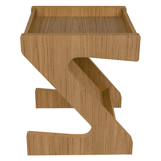 Nuneaton Wooden Z Shape Side Table In Oak Effect FiF