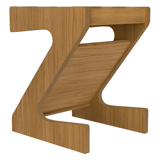 Nuneaton Wooden Z Shape Side Table In Oak Effect_6