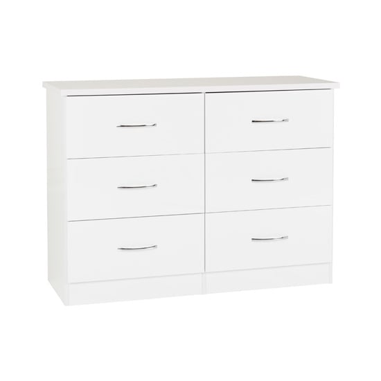 Photo of Noir 6 drawers chest of drawers in white high gloss