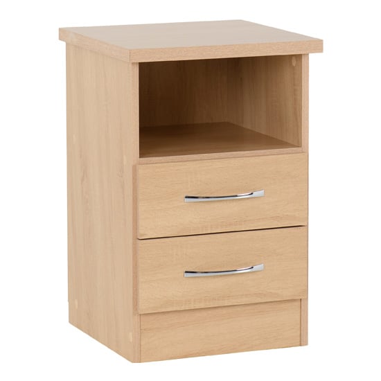 Noir Bedside Cabinet In Sonoma Oak With 2 Drawers