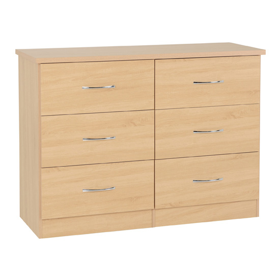 Noir Chest Of Drawers In Sonoma Oak With 6 Drawers thumbnail