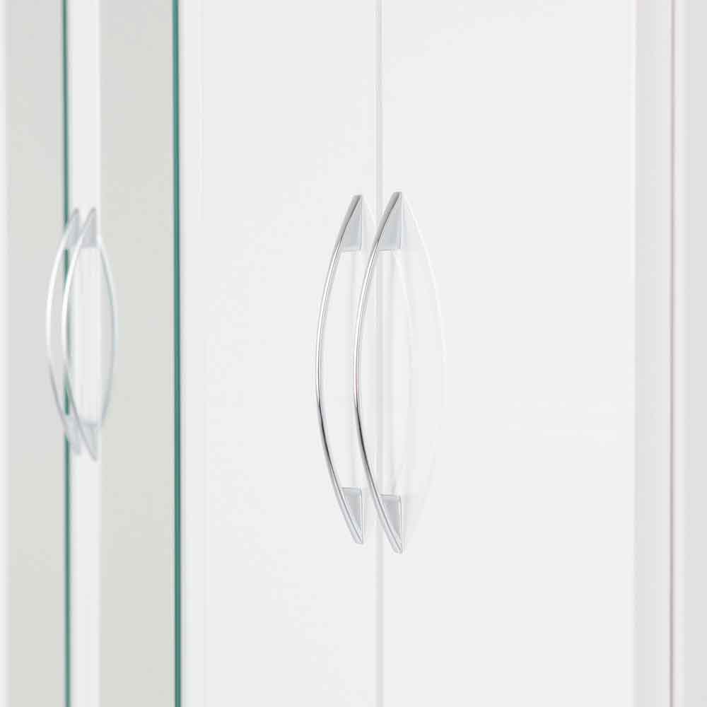 Mack Oak Wooden Wardrobe With 6 Doors White Gloss Front