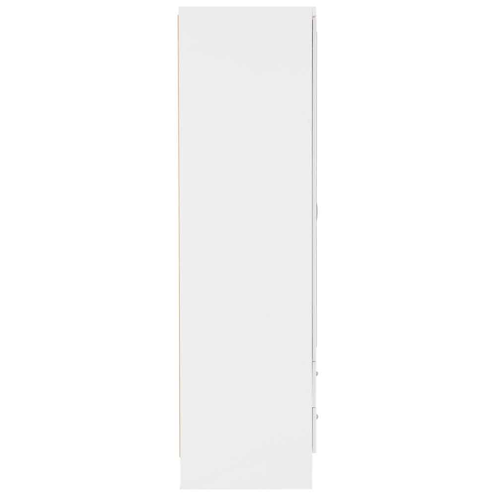 Mack Oak Wooden Wardrobe With 6 Doors White Gloss Front
