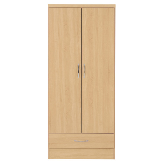 Mack Wooden Wardrobe With 2 Doors In Sonoma Oak