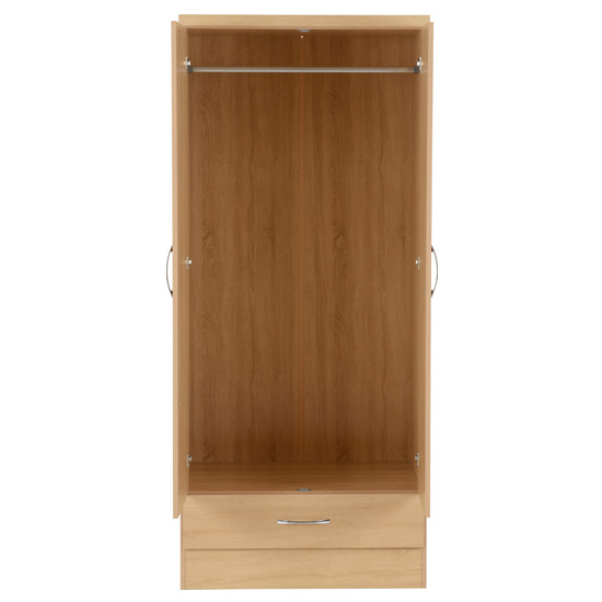Mack Wooden Wardrobe With 2 Doors In Sonoma Oak