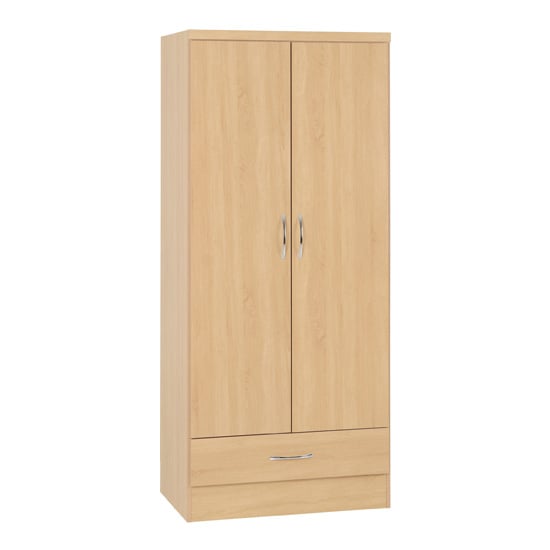 Product photograph of Noir Wardrobe In Sonoma Oak With 2 Doors 1 Drawer from Furniture in Fashion