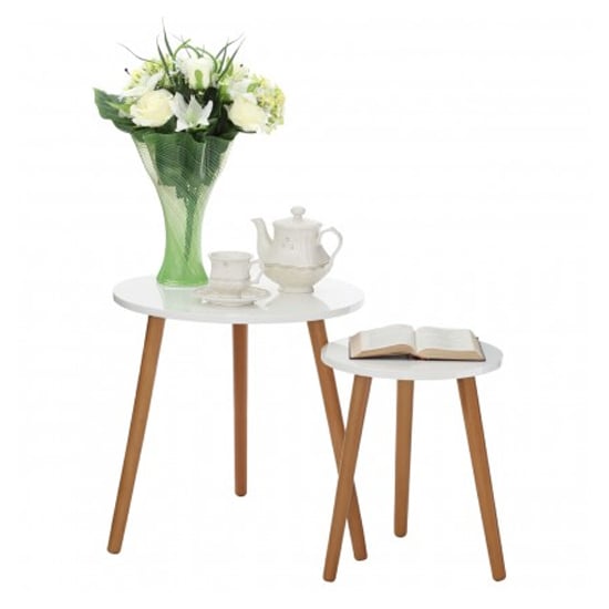 Nusakan Round Wooden Set Of 2 Nesting Tables In White Gloss_2